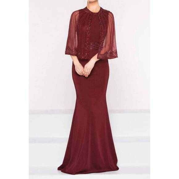 MARSONI BY COLORS Dresses & Skirts - NEW MARSONI BY COLORS cape gown in wine